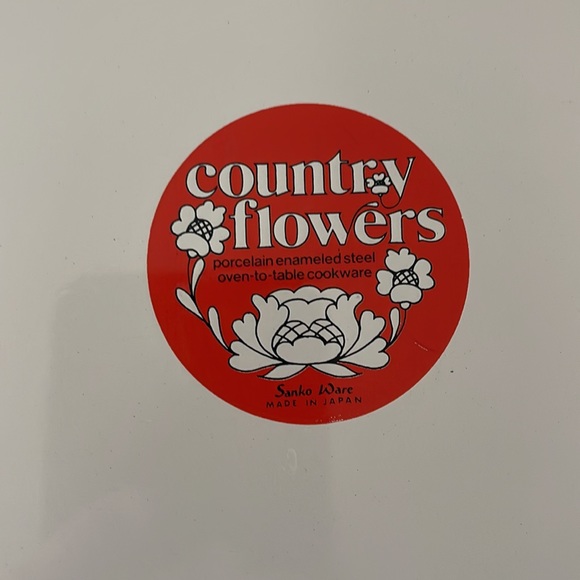 Vintage MCM Sanko Ware Country Flowers platter - Picture 7 of 8